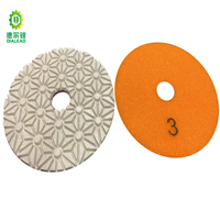 4-дюймовый цветочный тип 3-х ступенчатая полимерная алмазная полировальная подушка для мрамора, гранита, бетона, плитки Terrazo, керамики 