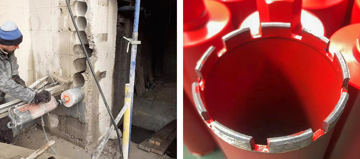 Concrete Diamond Core Drill Working
